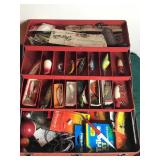 Tackle Box Full of Collectible Fishing Lures and More - Wooden Lures - Vintage Fishing Spoons - Wood Bobbers and More
