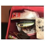 Tackle Box Full of Collectible Fishing Lures and More - Wooden Lures - Vintage Fishing Spoons - Wood Bobbers and More