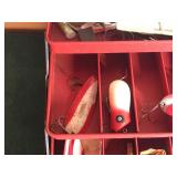 Tackle Box Full of Collectible Fishing Lures and More - Wooden Lures - Vintage Fishing Spoons - Wood Bobbers and More