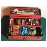 Tackle Box Full of Collectible Fishing Lures and More - Wooden Lures - Vintage Fishing Spoons - Wood Bobbers and More