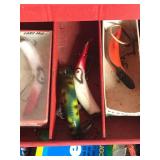 Tackle Box Full of Collectible Fishing Lures and More - Wooden Lures - Vintage Fishing Spoons - Wood Bobbers and More
