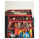Tackle Box Full of Collectible Fishing Lures and More - Wooden Lures - Vintage Fishing Spoons - Wood Bobbers and More