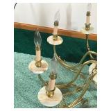 Brass Frame with Marble Stone Chandelier