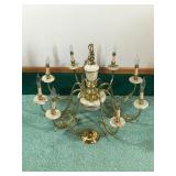 Brass Frame with Marble Stone Chandelier