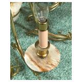 Brass Frame with Marble Stone Chandelier