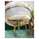 Brass Frame with Marble Stone Chandelier