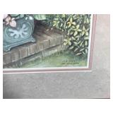 Framed, Numbered and Signed Print by Van Hoose  - Peaceful Area Filled with Flowers - 185/800