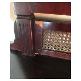 Vintage Solid Wood 5 Drawer Dresser with Wood Casters, Swing Mirror and Skeleton Key to Lock Drawers