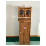 Solid Wood Bathroom Cabinet with Shelving and Small Ironing Board the Folds out in the Back