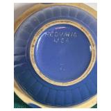 Old Antique Vintage Blue Red Wing Shoulder Bowl 7 Inch Scalloped Kitchen Mixing Baking Bowl