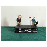 Vintage Birdie Put Cast Iron mechanical Bank Fully functional - Also has some change in it