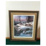 Framed, Signed and Numbered Print by Terry Redlin - “Sunny Afternoon - White Tailed Deer Relaxing in the Afternoon Sun” - 333/960