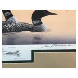 Framed, Signed and Numbered Print by Jerry Raedeke - “Loon Song” - 616/999