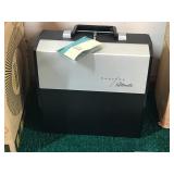 Vintage Sawery’s Rotomatic Quality Projector for 2x2 Slides & Electra by Hardwood Projector Table