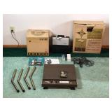 Vintage Sawery’s Rotomatic Quality Projector for 2x2 Slides & Electra by Hardwood Projector Table