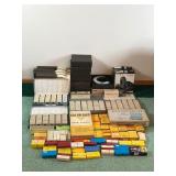 Large Lot of Vintage Slide Files for Projector with Slides and More