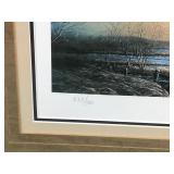 Framed, Signed and Numbered Print by Terry Redlin - “Silent Sunset - Small Flock of Canadian Geese (Honkers) - 333/960