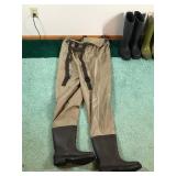 Cabelas Waders Size 10 and 2 Pair of Rubber Boots