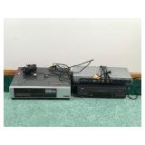 Quasar VHS Recorder and Player / JVC VHS Player / Magnavox DVD player
