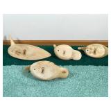 Carved Wood Duck Decoys and 1 Loon
