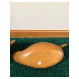 3 - Carved Wood Duck Decoys - 2 are Labeled on the Bottom of who was the Maker