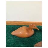 3 - Carved Wood Duck Decoys - 2 are Labeled on the Bottom of who was the Maker