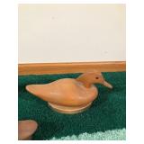 3 - Carved Wood Duck Decoys - 2 are Labeled on the Bottom of who was the Maker