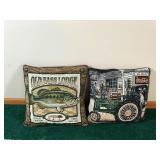 2 - Small Pillows - John Deere / Coca Cola / Fishing