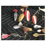 Tackle Box Full of Vintage Fishing Lures - Wooden Lures with Glass Eyes