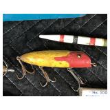 Tackle Box Full of Vintage Fishing Lures - Wooden Lures with Glass Eyes