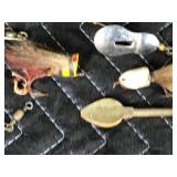 Tackle Box Full of Vintage Fishing Lures - Wooden Lures with Glass Eyes