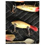 Tackle Box Full of Vintage Fishing Lures - Wooden Lures with Glass Eyes