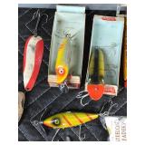 Vintage Tackle Box With Collectible Heddon Fishing Lures and More