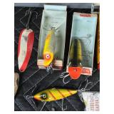 Vintage Tackle Box With Collectible Heddon Fishing Lures and More