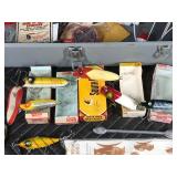 Vintage Tackle Box With Collectible Heddon Fishing Lures and More