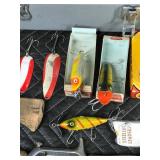 Vintage Tackle Box With Collectible Heddon Fishing Lures and More