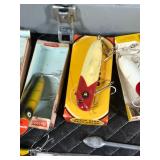 Vintage Tackle Box With Collectible Heddon Fishing Lures and More