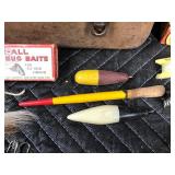 Vintage Tackle Box with Od Fishing Lures, Old Bobbers, Lure Boxes and More