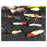Vintage Tackle Box with Od Fishing Lures, Old Bobbers, Lure Boxes and More