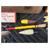 Vintage Tackle Box with Od Fishing Lures, Old Bobbers, Lure Boxes and More