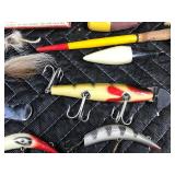 Vintage Tackle Box with Od Fishing Lures, Old Bobbers, Lure Boxes and More
