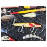 Vintage Tackle Box with Od Fishing Lures, Old Bobbers, Lure Boxes and More