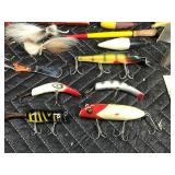 Vintage Tackle Box with Od Fishing Lures, Old Bobbers, Lure Boxes and More