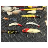 Vintage Tackle Box with Od Fishing Lures, Old Bobbers, Lure Boxes and More
