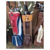 4 - Golf Bags with Club and all Kinds of Surprises in The Pockets