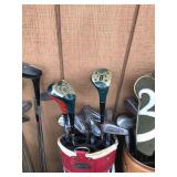 4 - Golf Bags with Club and all Kinds of Surprises in The Pockets