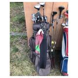 4 - Golf Bags with Club and all Kinds of Surprises in The Pockets