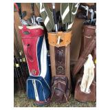 4 - Golf Bags with Club and all Kinds of Surprises in The Pockets