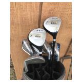 4 - Golf Bags with Club and all Kinds of Surprises in The Pockets
