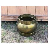 Vintage Hammered Brass Jardiniere, English Style Planter Pot, brass